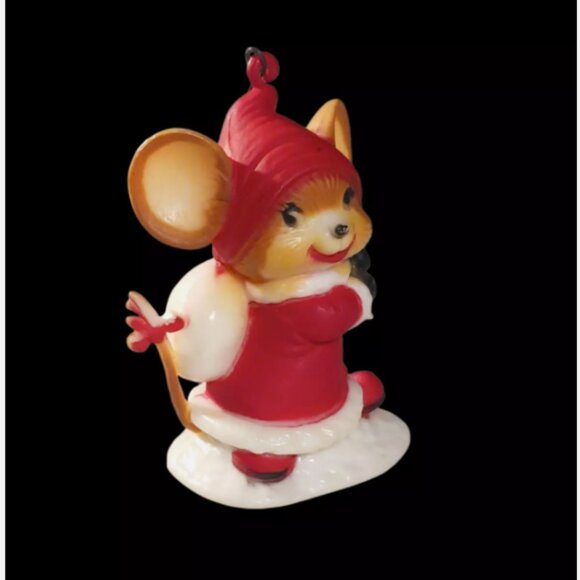 VTG France/French Plastic Miniature Christmas Mouse Aria Fabrique Gift Sack Bag - Picture 2 of 10